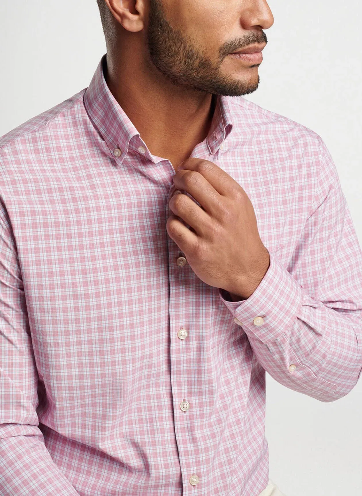 Collingwood Performance Poplin Sport Shirt (Rosewood)