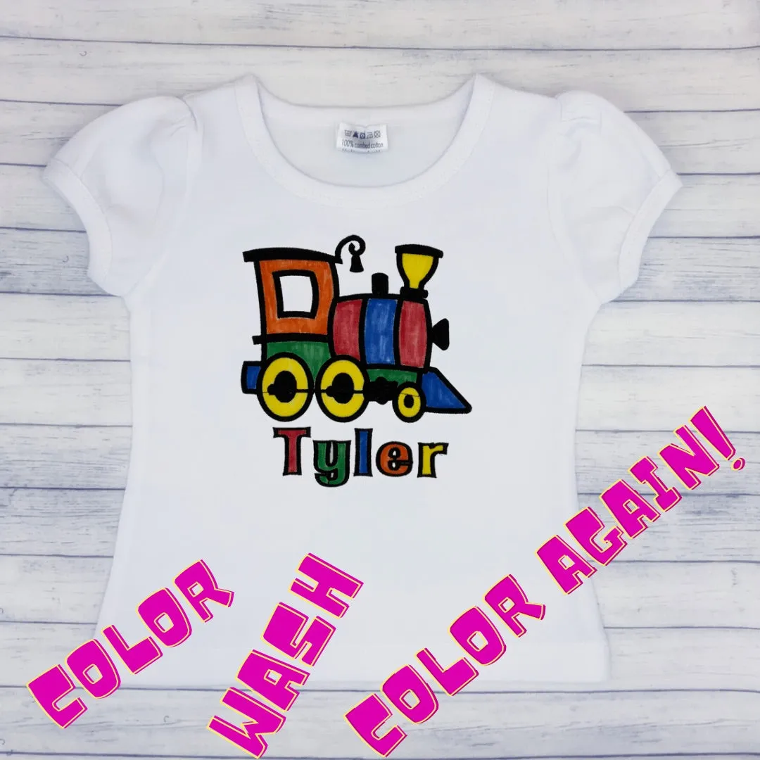 Color Me Embroidery - Rabbit in Car - Washable Markers Included