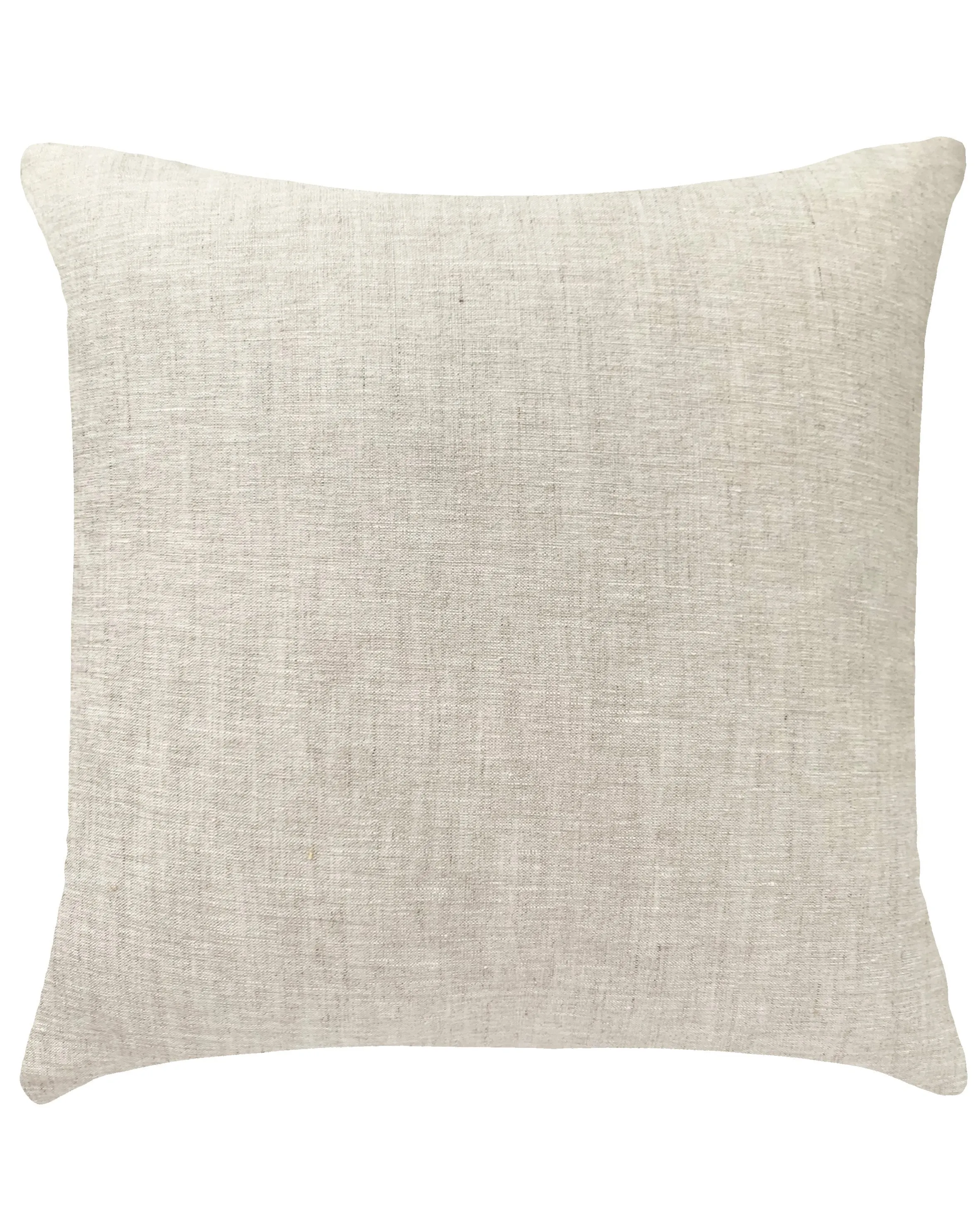 Cowrie Embroidered Linen Pillow - Natural