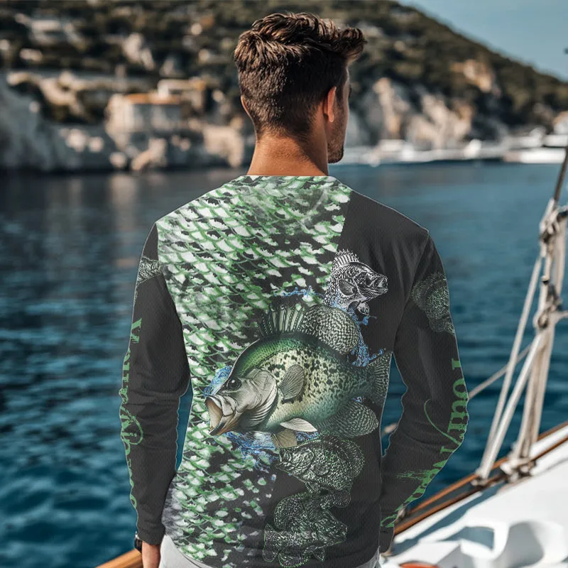 Crappie fishing scales Freshwater Fishing Custom Name Long sleeve, Long Sleeve Hooded NPQ677
