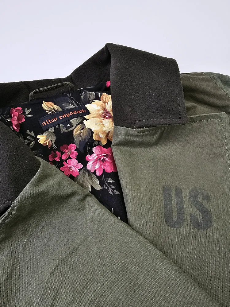 Cropped Olive Canvas Jacket