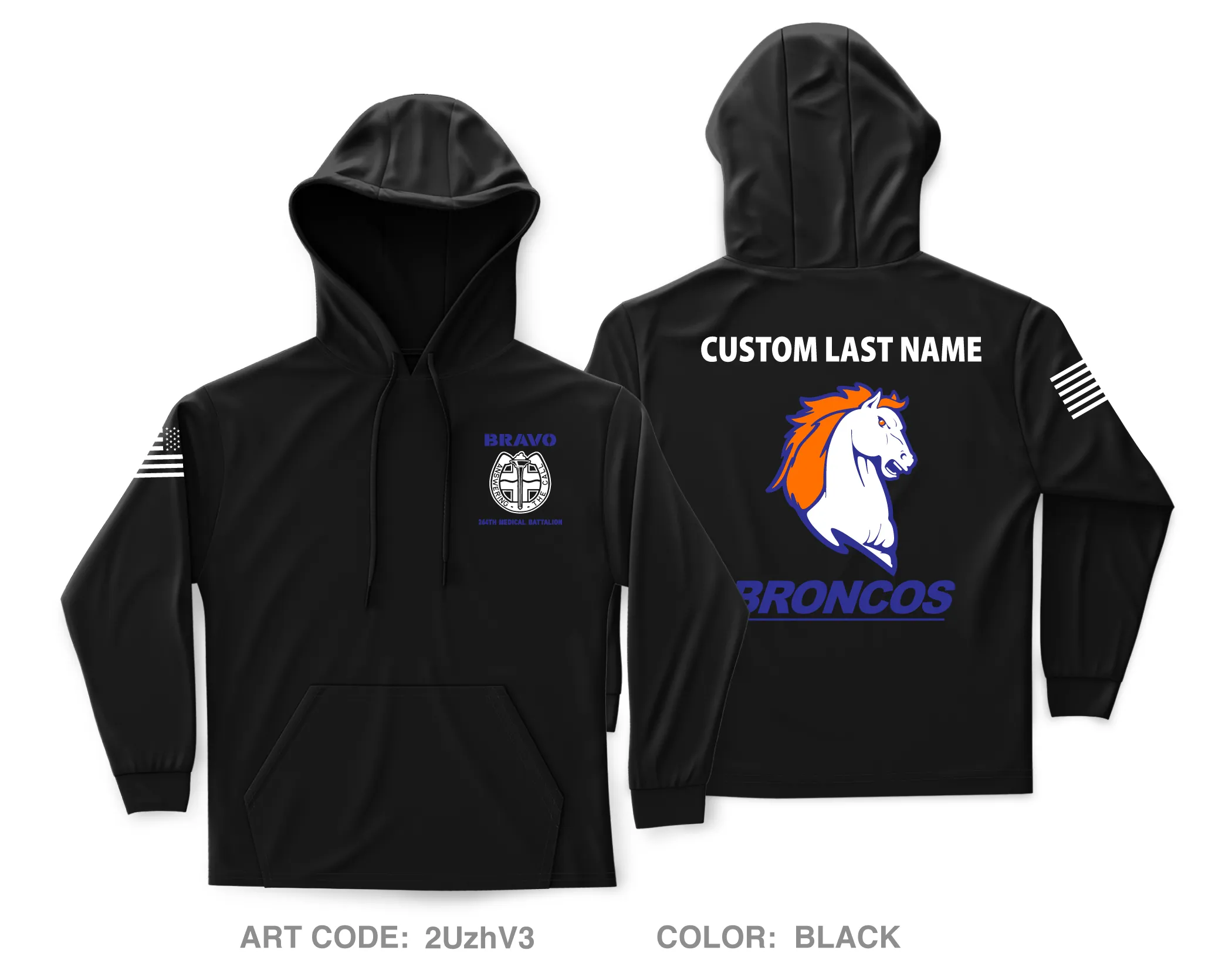 CUSTOM B Co 264th MED BN Core Men's Hooded Performance Sweatshirt - 2UzhV3