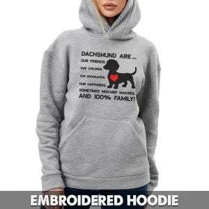 Dachshund Are ... Embroidered Hoodie, Embroidered Sweatshirt