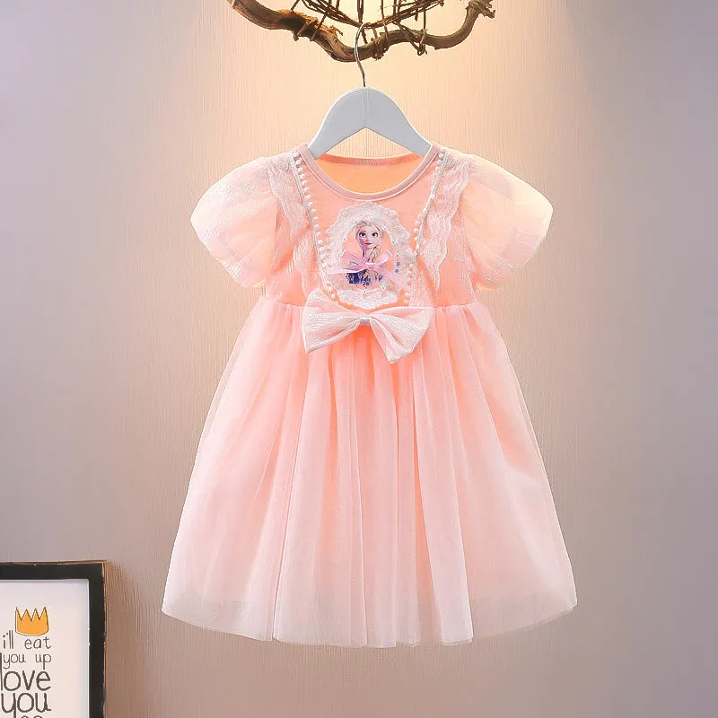 Daifa Children's Clothing Girls' Dress Summer 2025 New Baby Western Style Elsa Princess Dress Korean Style Aisha Skirt Fashion
