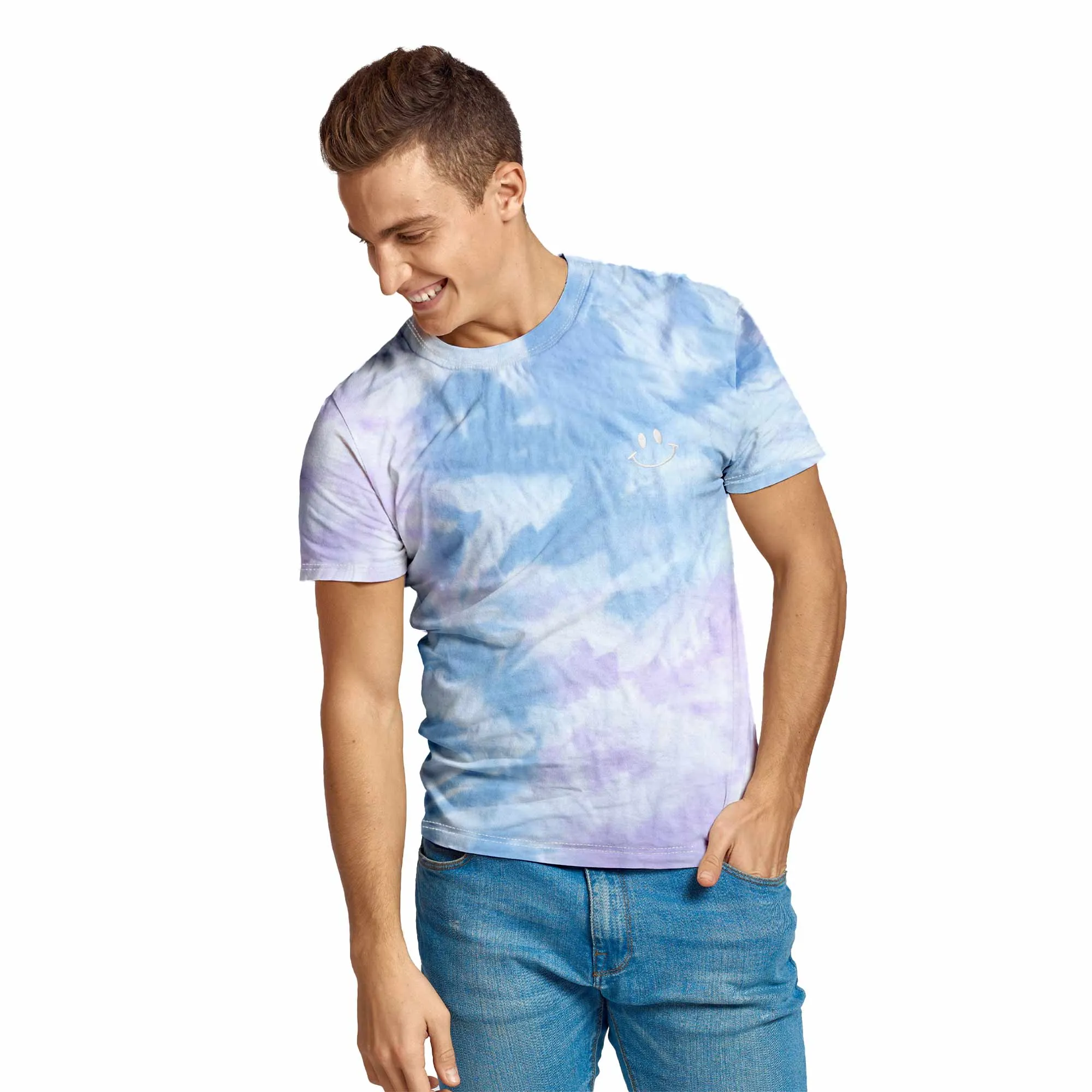 Dalix Tie Dye Smile Face Tee