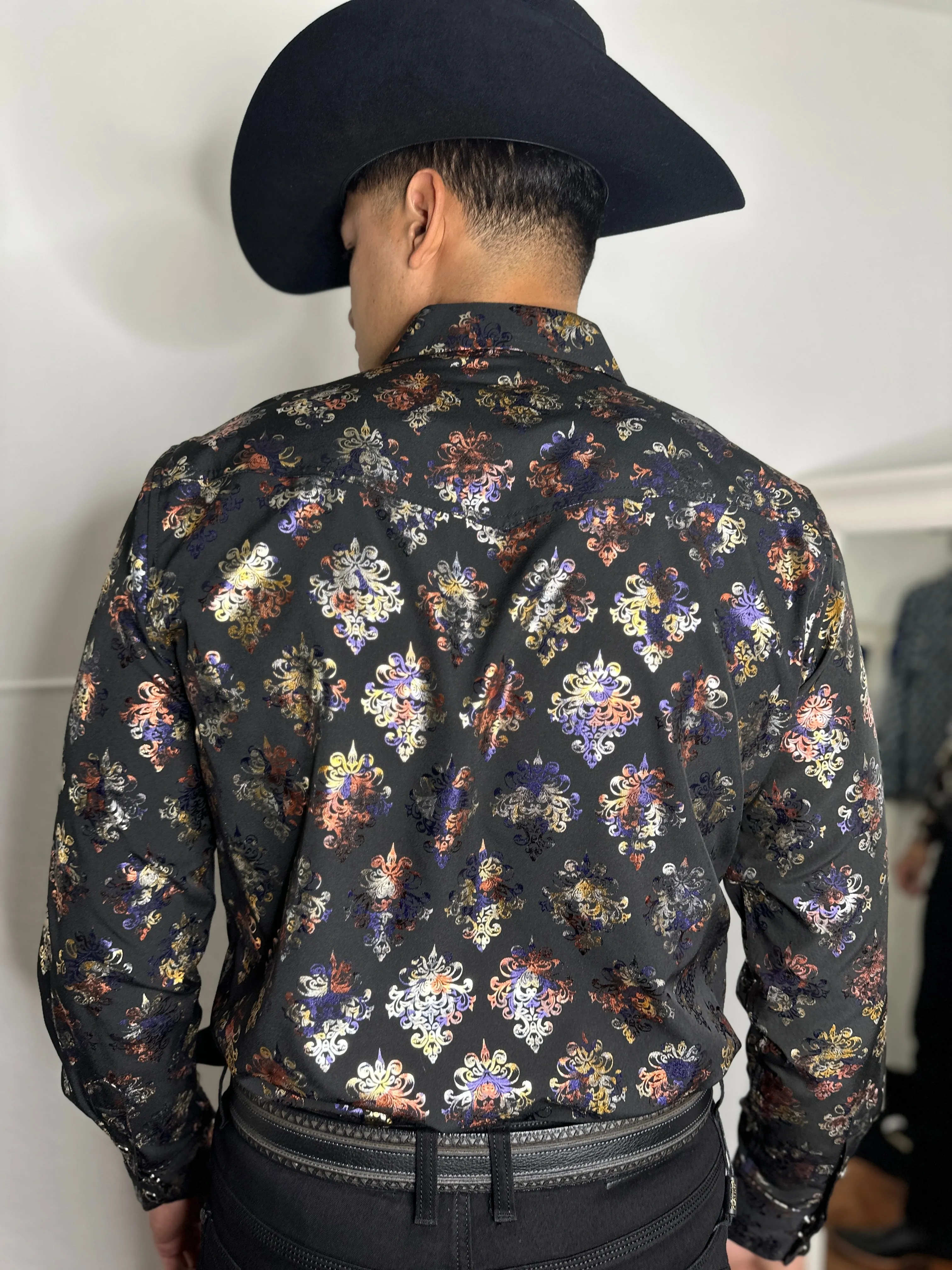 Daniel Platini Black Floral Print Shirt