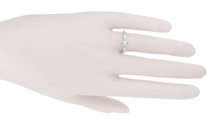 Davis Art Deco Filigree Illusion Vintage Diamond Engagement Ring in 14 Karat White Gold