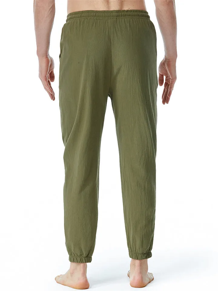 Drawstring Relaxed Solid Color Jogger Yoga Pants for Men