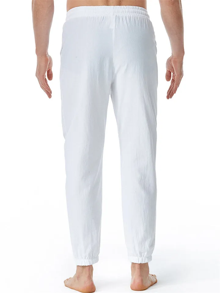 Drawstring Relaxed Solid Color Jogger Yoga Pants for Men