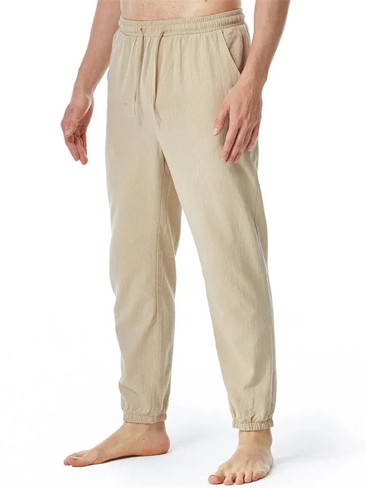 Drawstring Relaxed Solid Color Jogger Yoga Pants for Men