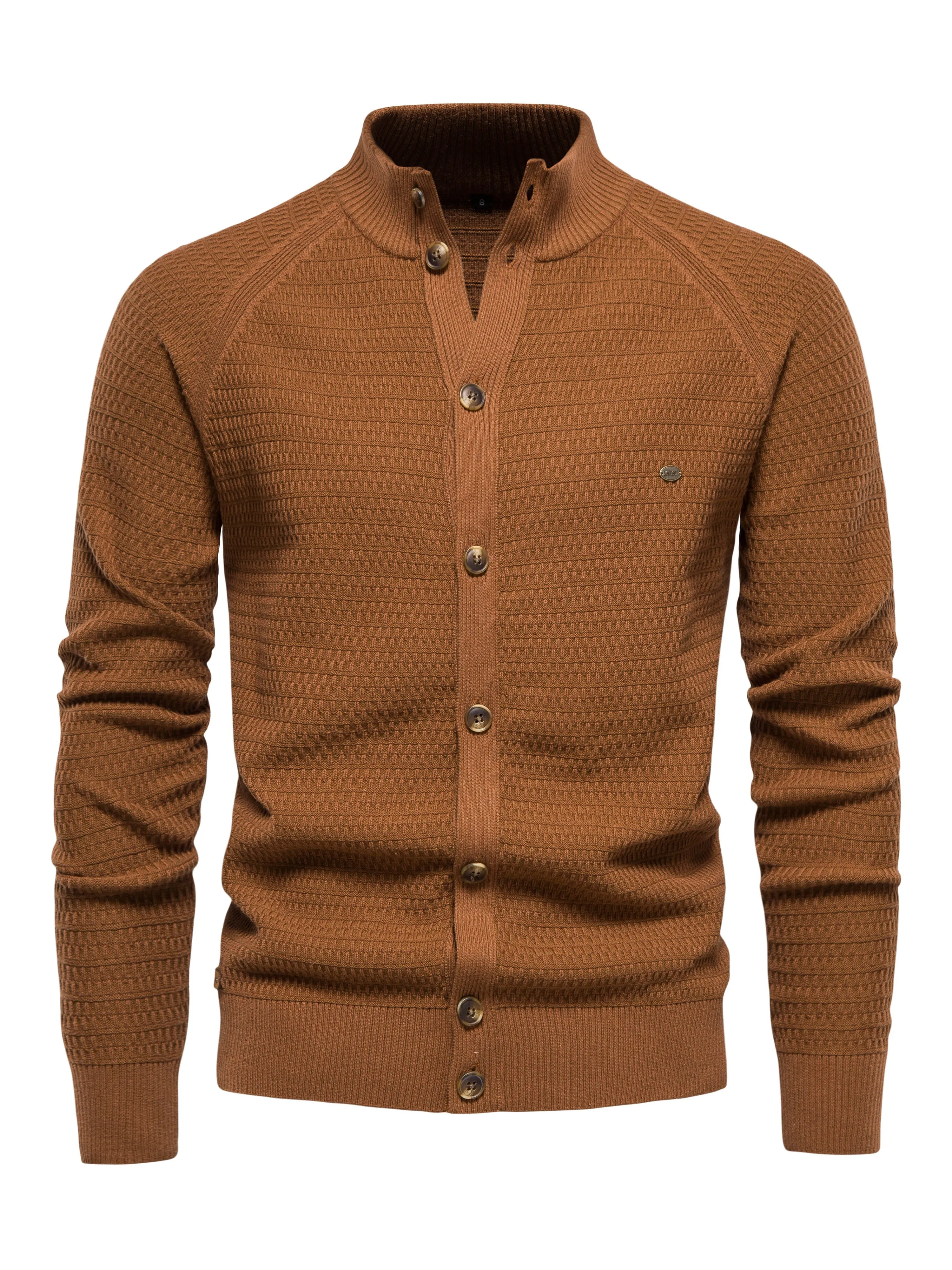 Elegant Men's Knit Shirt with Open Collar