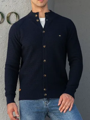 Elegant Men's Knit Shirt with Open Collar