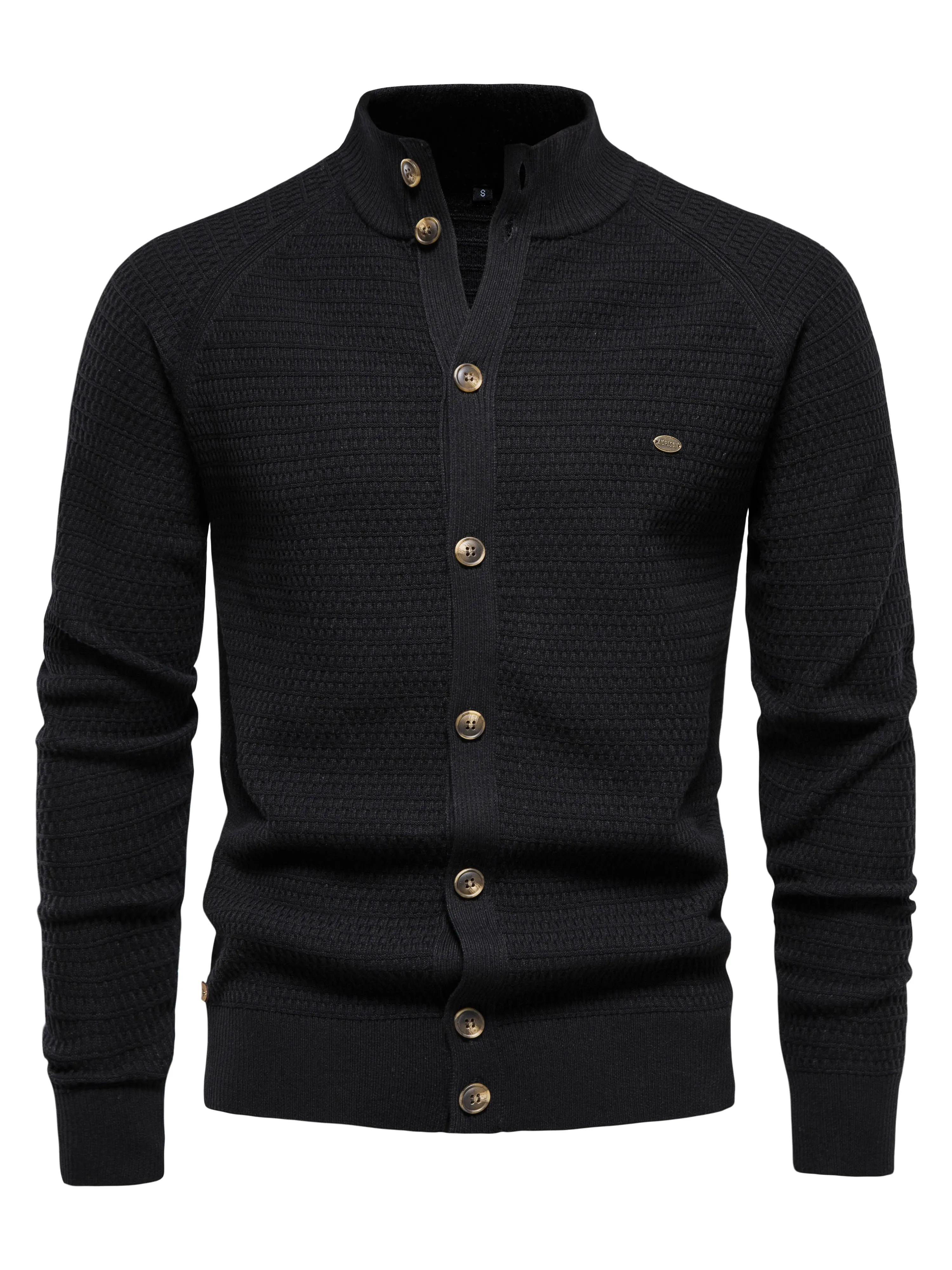 Elegant Men's Knit Shirt with Open Collar