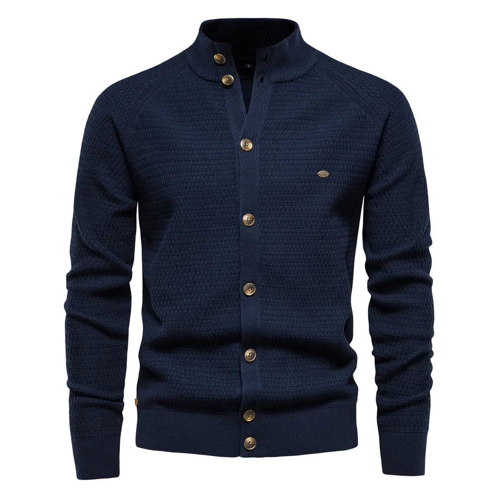 Elegant Men's Knit Shirt with Open Collar