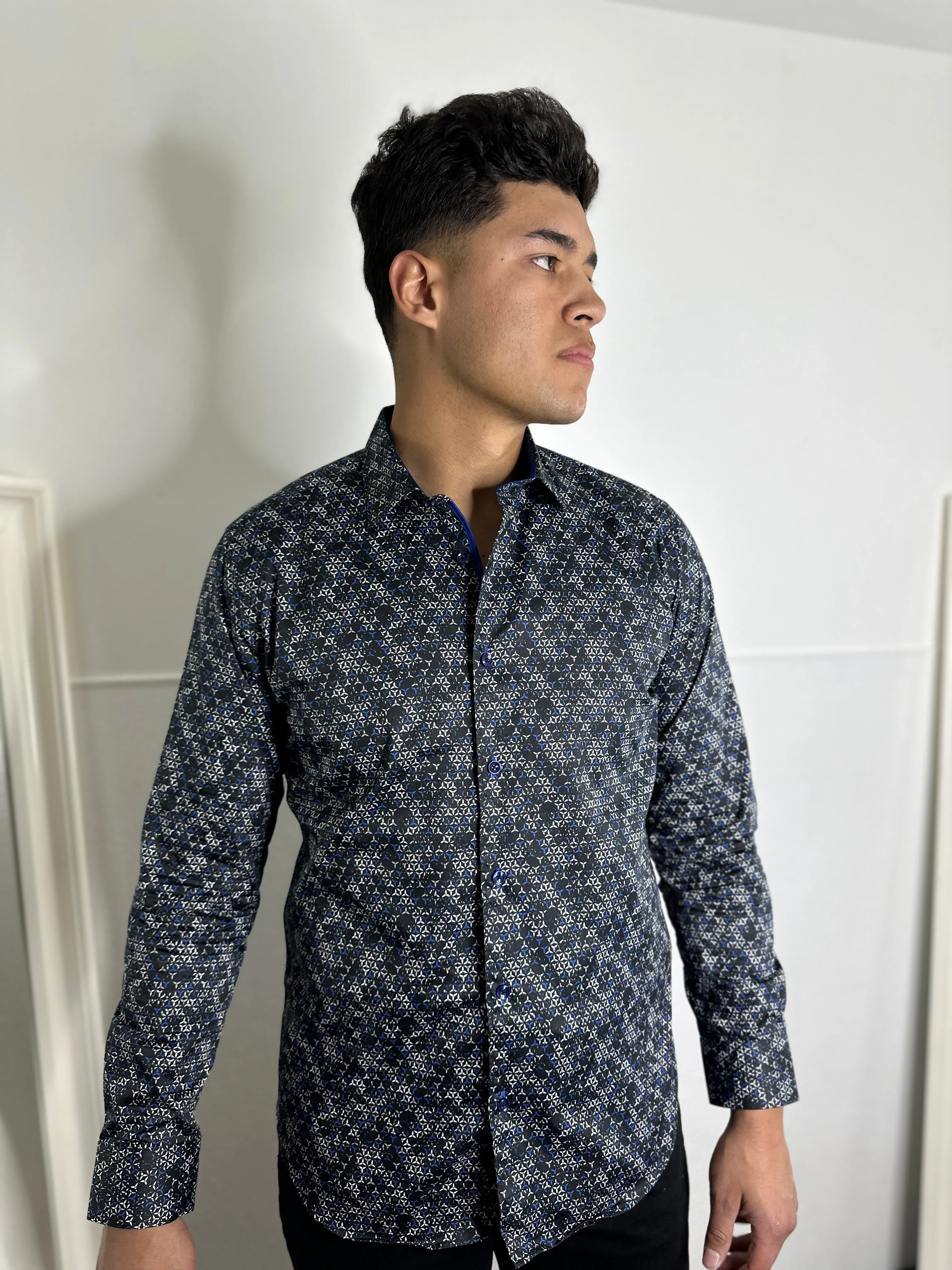 Ezra Platini Blue Print Shirt