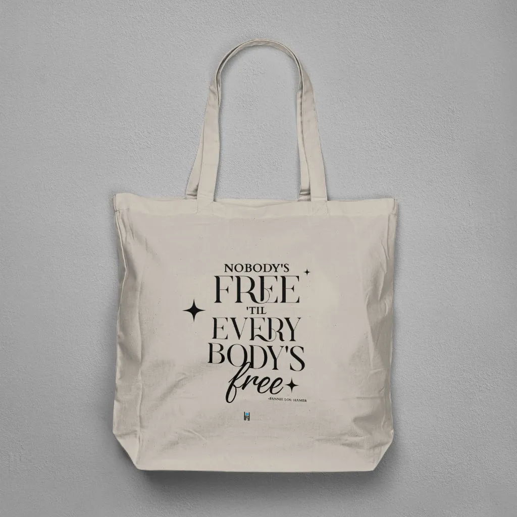 Fannie Lou Hamer 'Nobody's Free' Canvas Statement Tote
