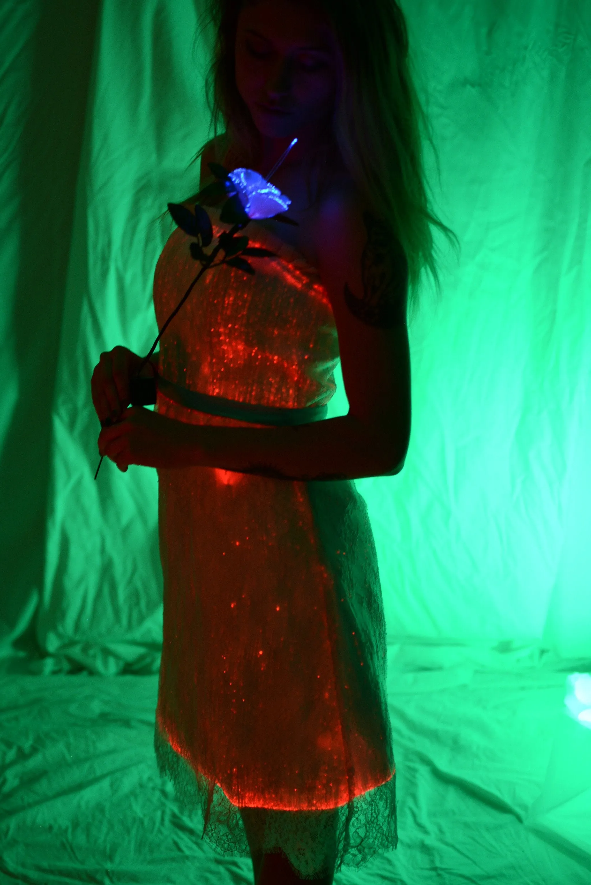 Fiber Optic Strapless Bridesmaid Dress