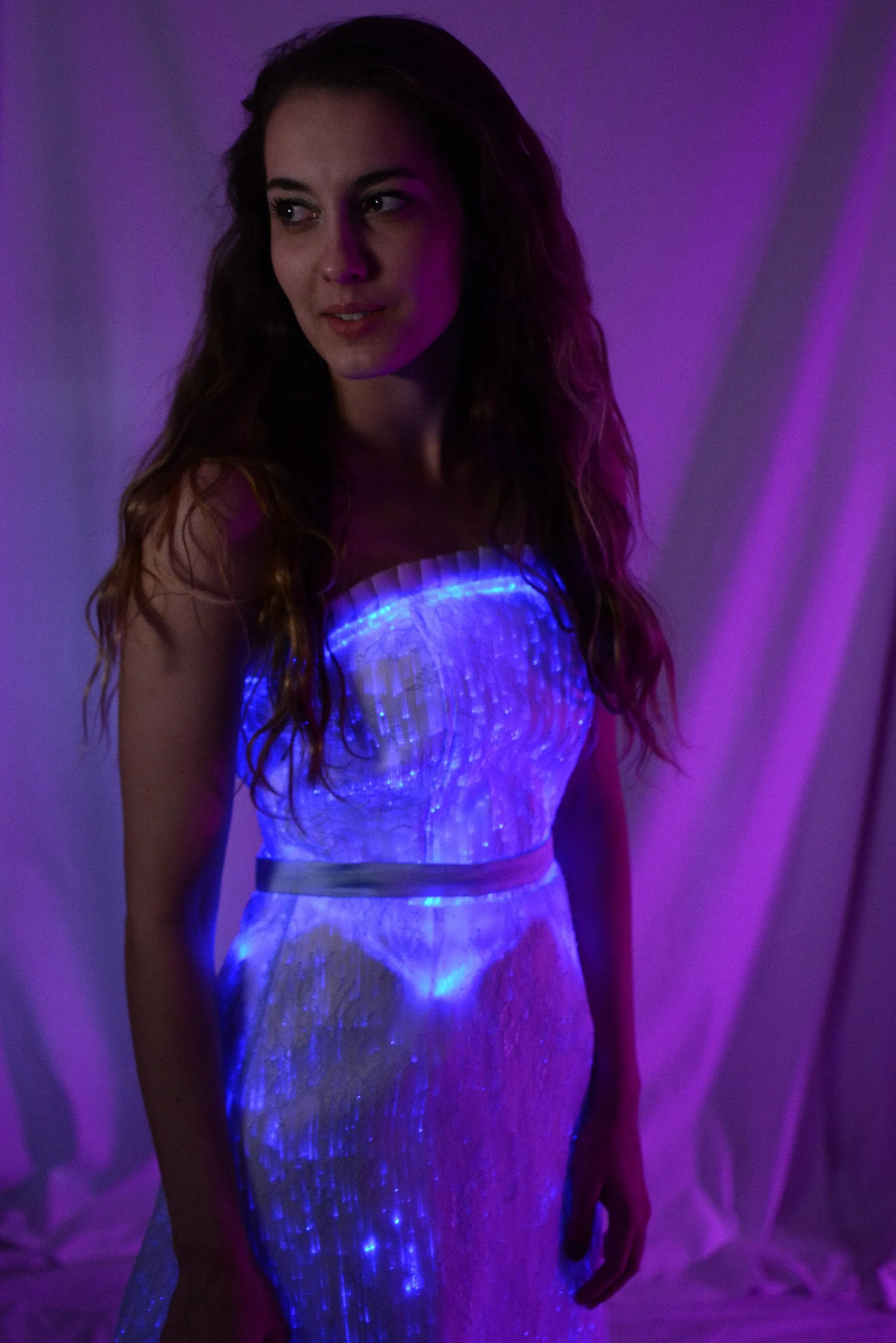 Fiber Optic Strapless Bridesmaid Dress