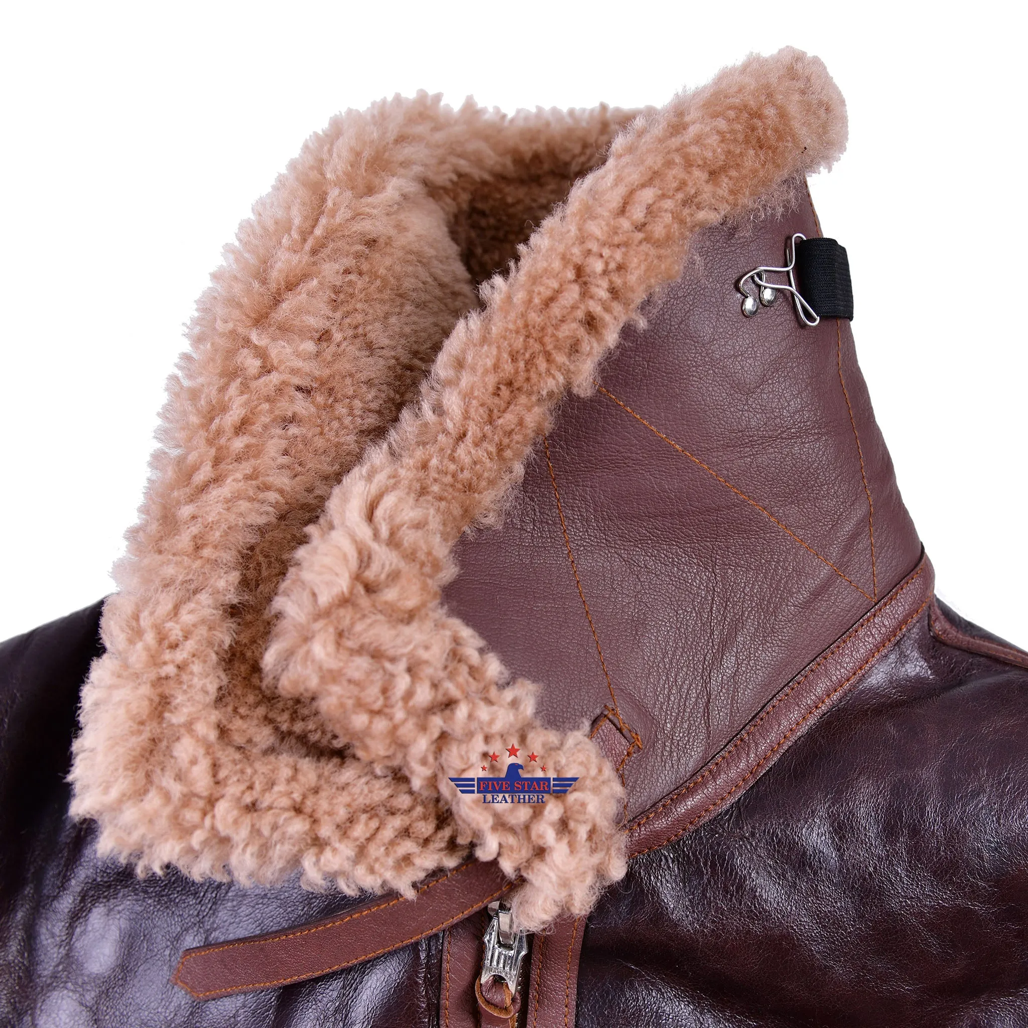 FiveStar Leather Repro RAF Flying 1940/41 Pattern Sheepskin Flight Jacket Russet Reinforcements