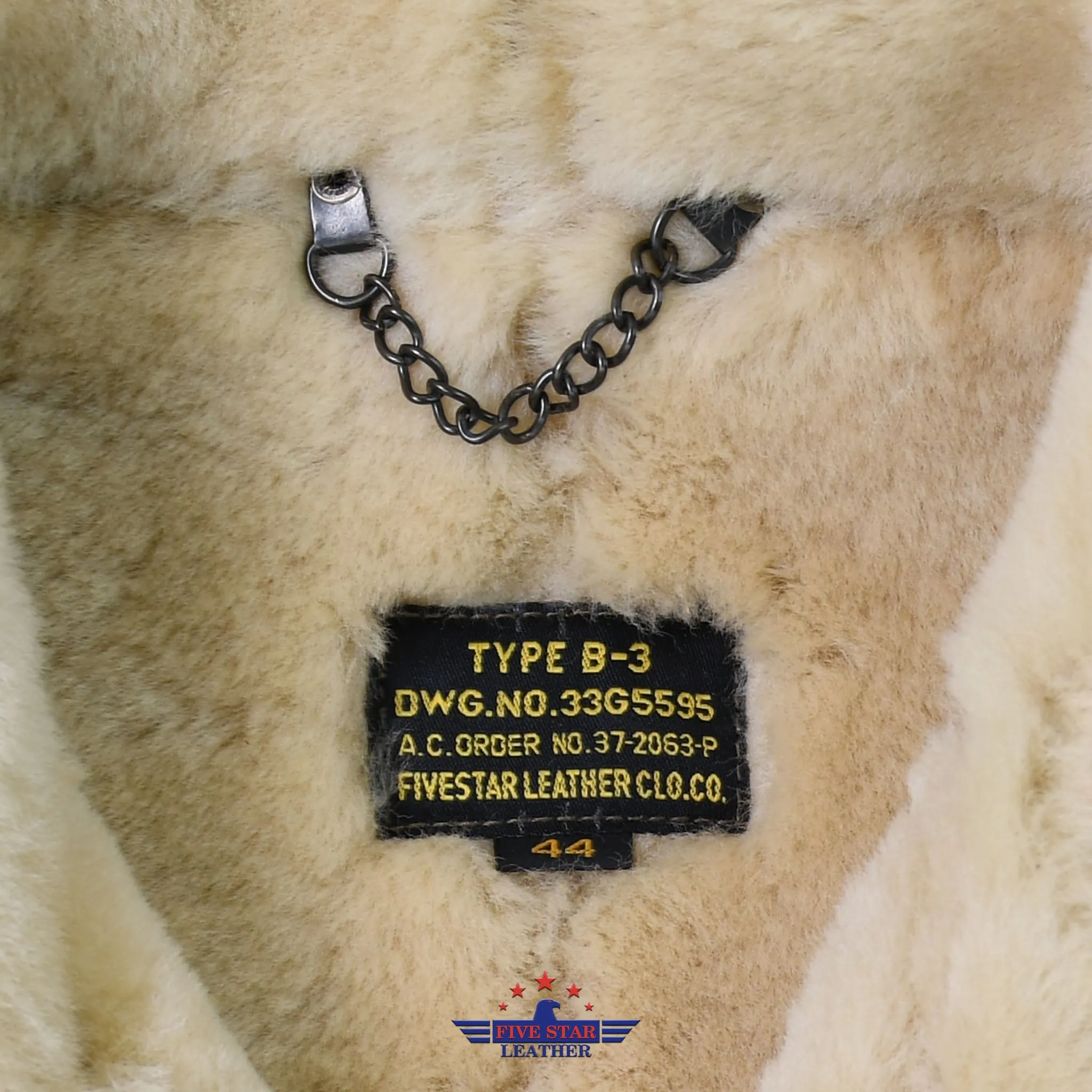 FiveStar Leather Sheep Skin Flying Type B-3 Un-Coated 1937 Jacket Version