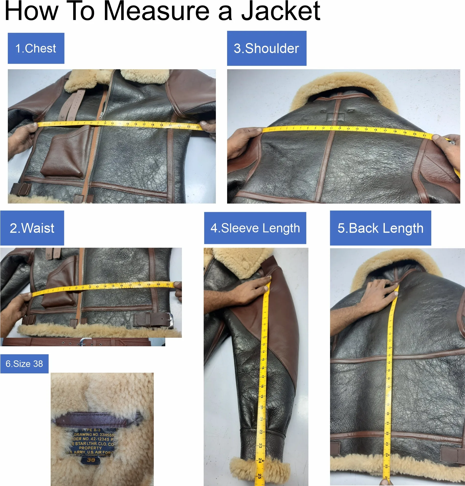 FiveStar Leather Sheep Skin Flying Type B-3 Un-Coated 1937 Jacket Version
