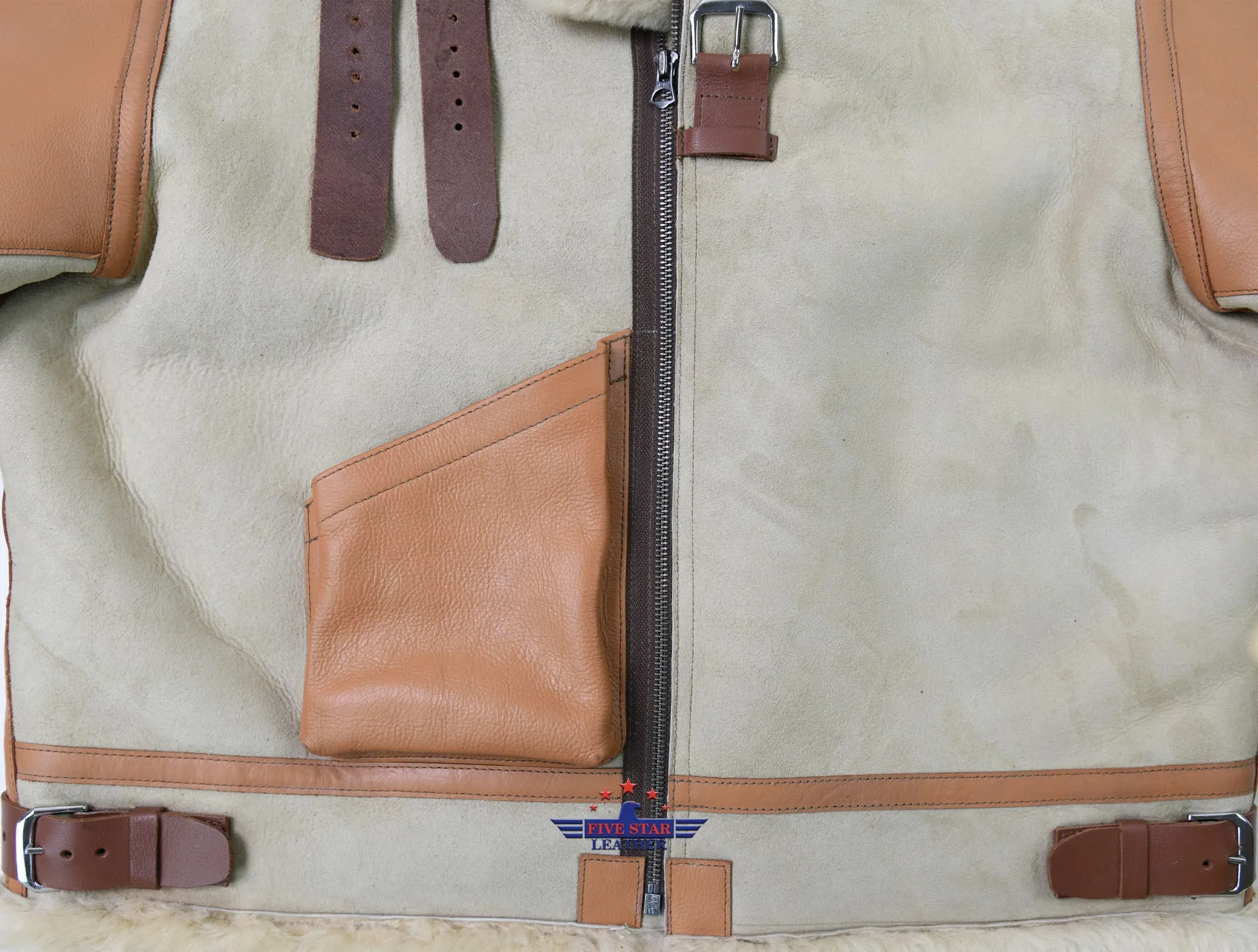 FiveStar Leather Sheep Skin Flying Type B-3 Un-Coated 1937 Jacket Version