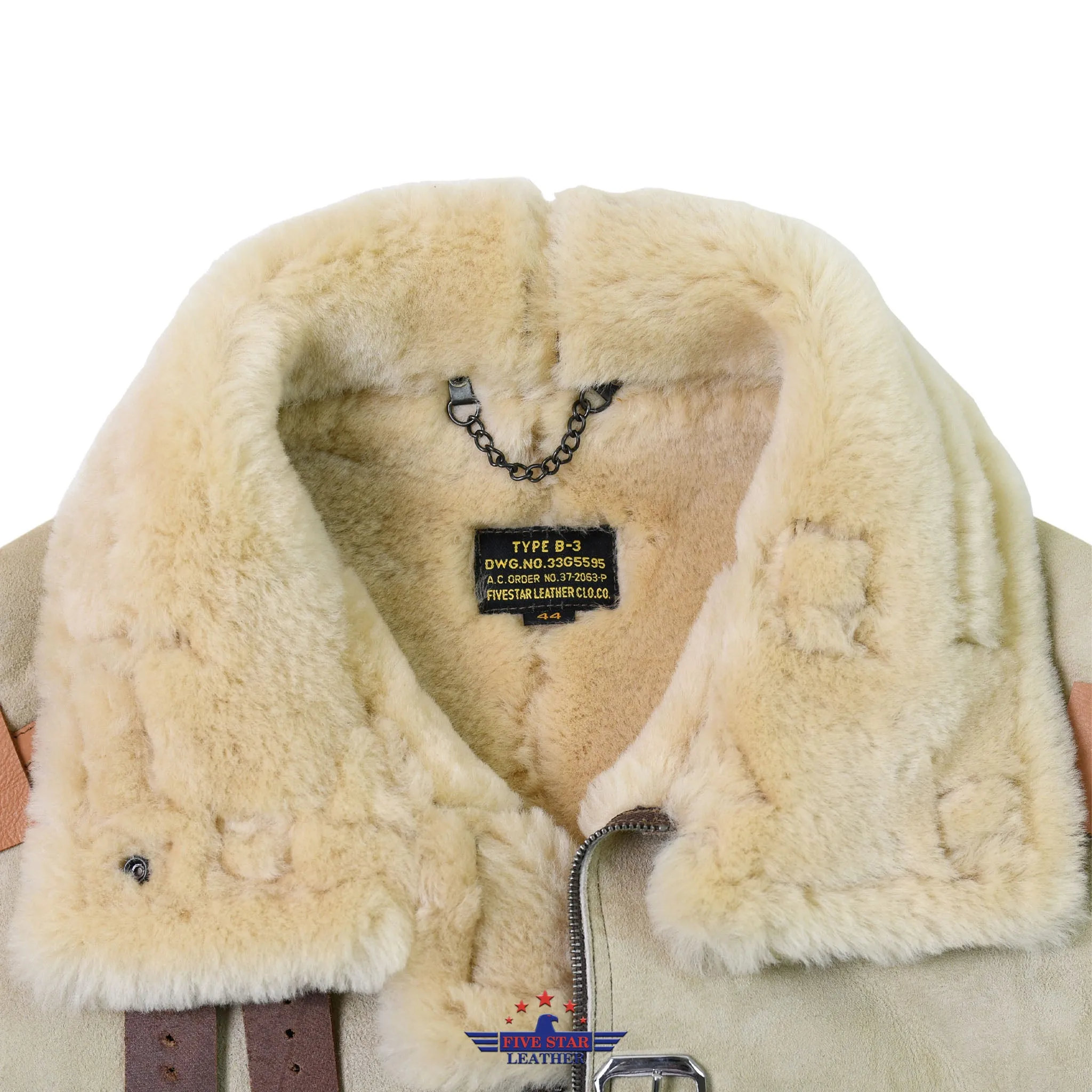 FiveStar Leather Sheep Skin Flying Type B-3 Un-Coated 1937 Jacket Version