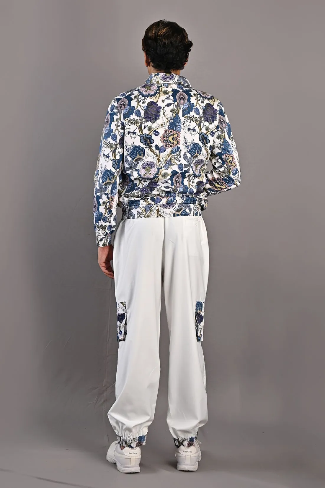 Florian - Multi Blue Printed Bomber Jacket With Jogger Set
