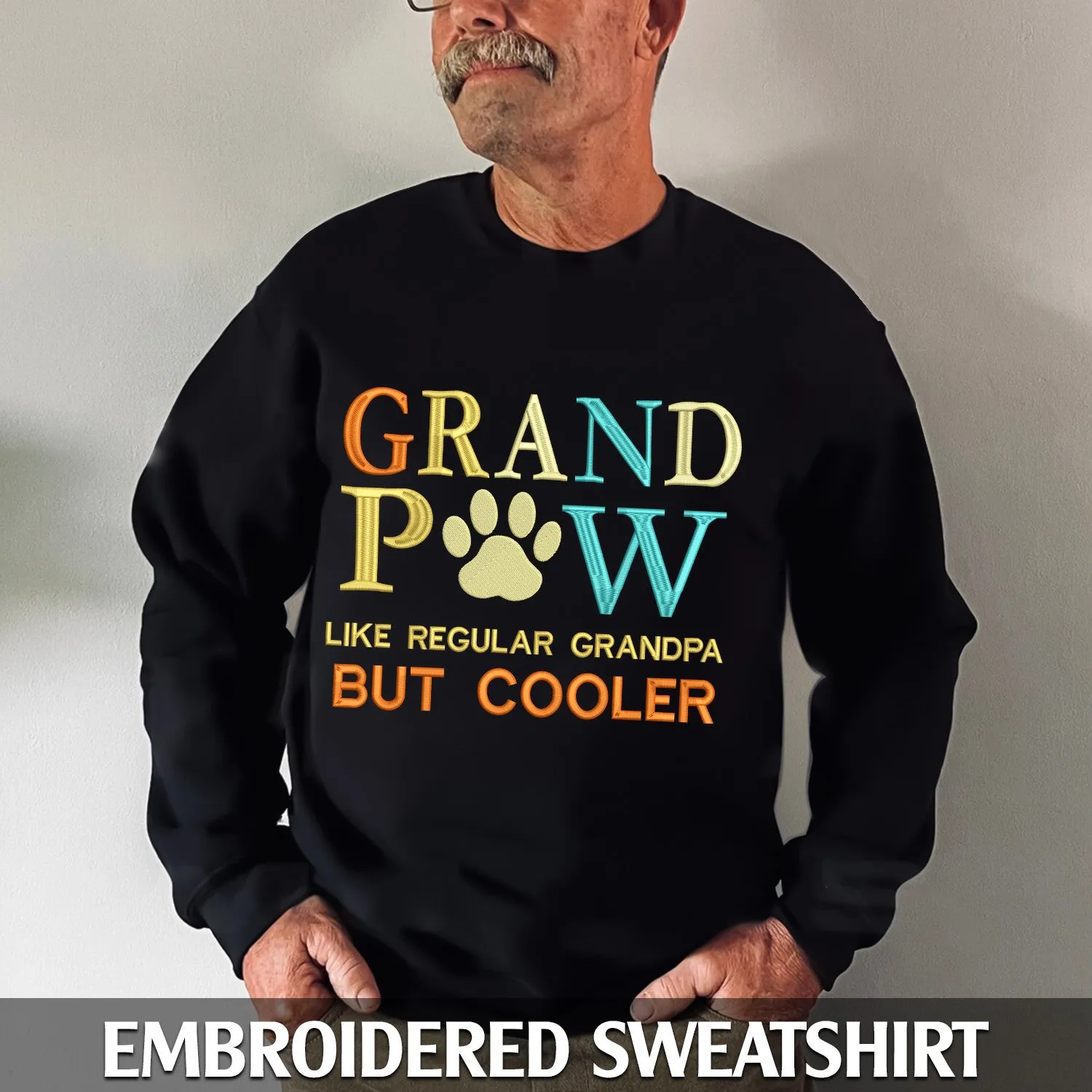 Grandpaw Embroidered Sweatshirt, Hoodie Gift For Pet Lovers