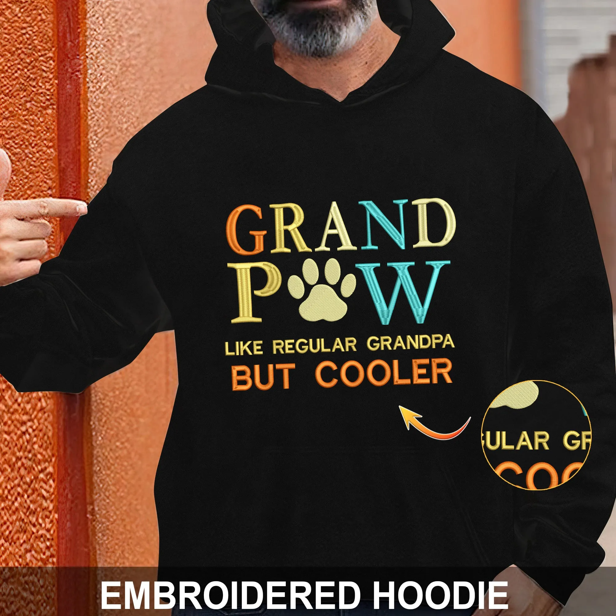Grandpaw Embroidered Sweatshirt, Hoodie Gift For Pet Lovers