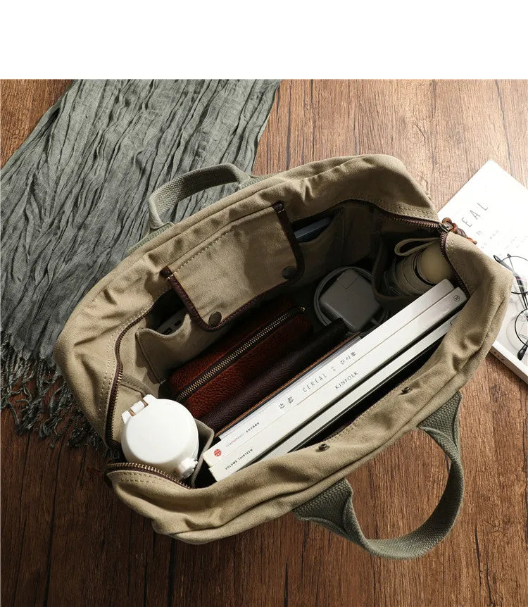 Green Canvas Military Duffle Bag Pilot Bag Canvas Military Bag Army Style Carrier Bag for Men