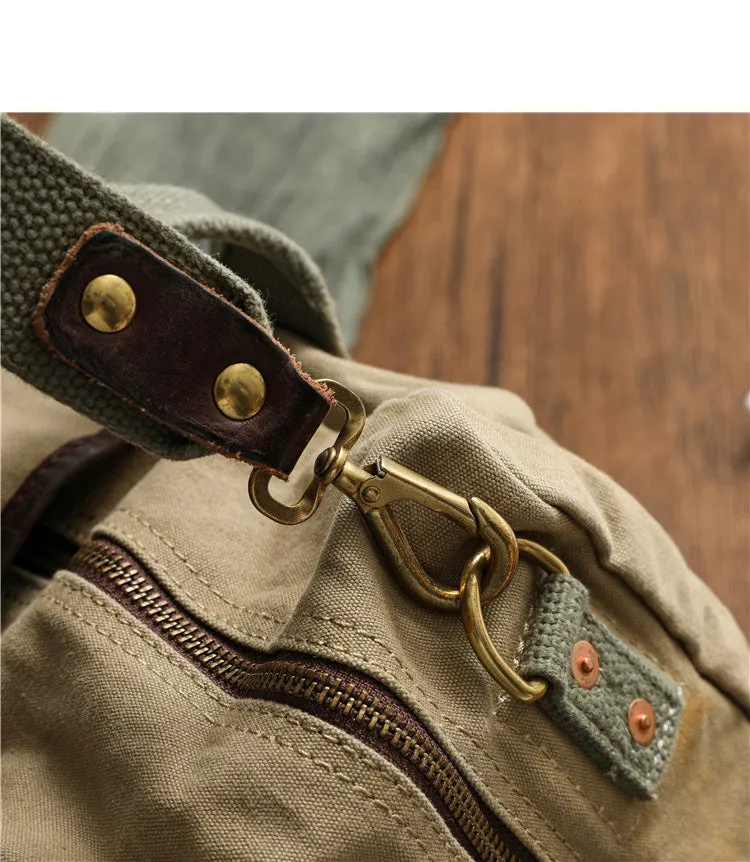 Green Canvas Military Duffle Bag Pilot Bag Canvas Military Bag Army Style Carrier Bag for Men