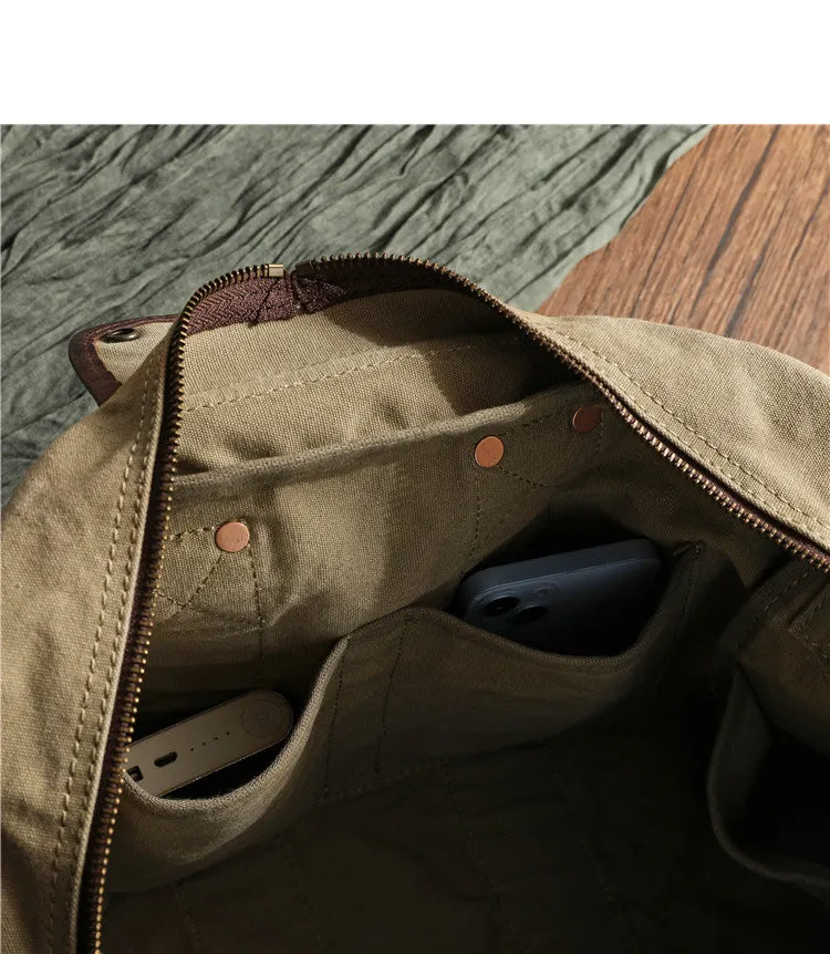 Green Canvas Military Duffle Bag Pilot Bag Canvas Military Bag Army Style Carrier Bag for Men