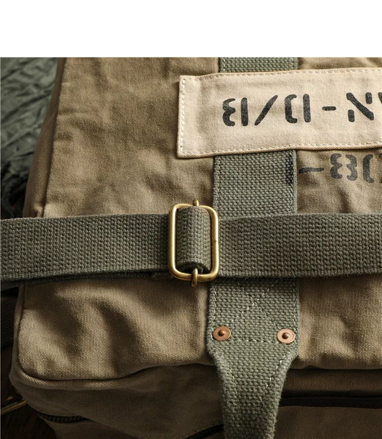 Green Canvas Military Duffle Bag Pilot Bag Canvas Military Bag Army Style Carrier Bag for Men