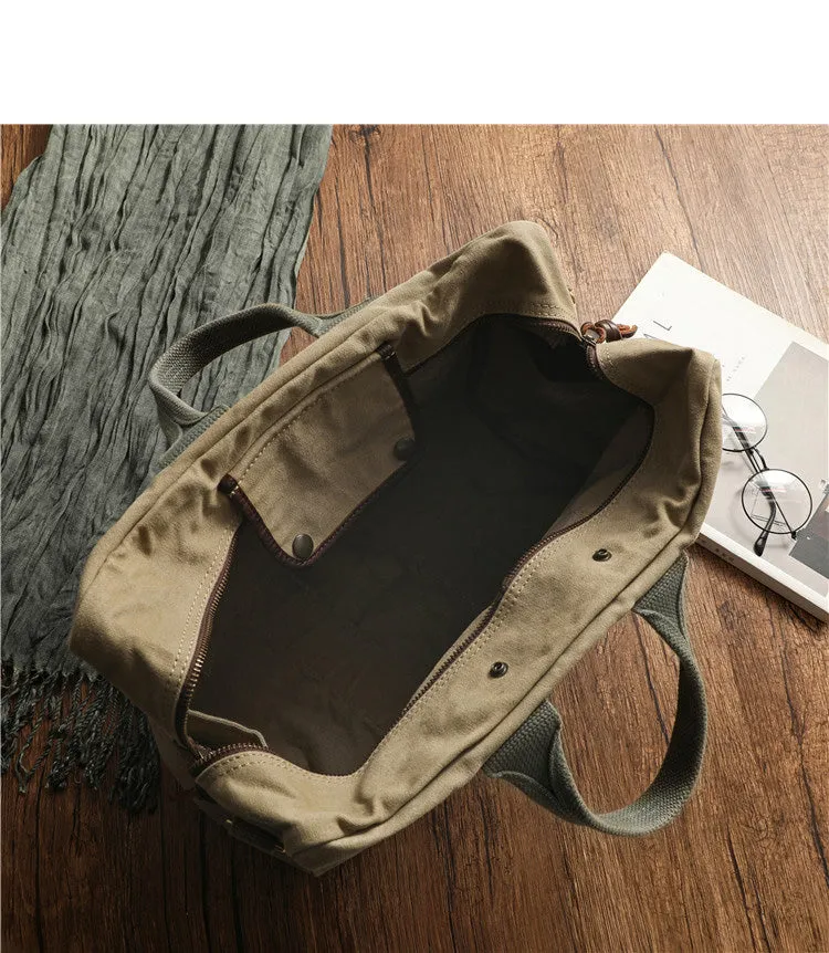Green Canvas Military Duffle Bag Pilot Bag Canvas Military Bag Army Style Carrier Bag for Men