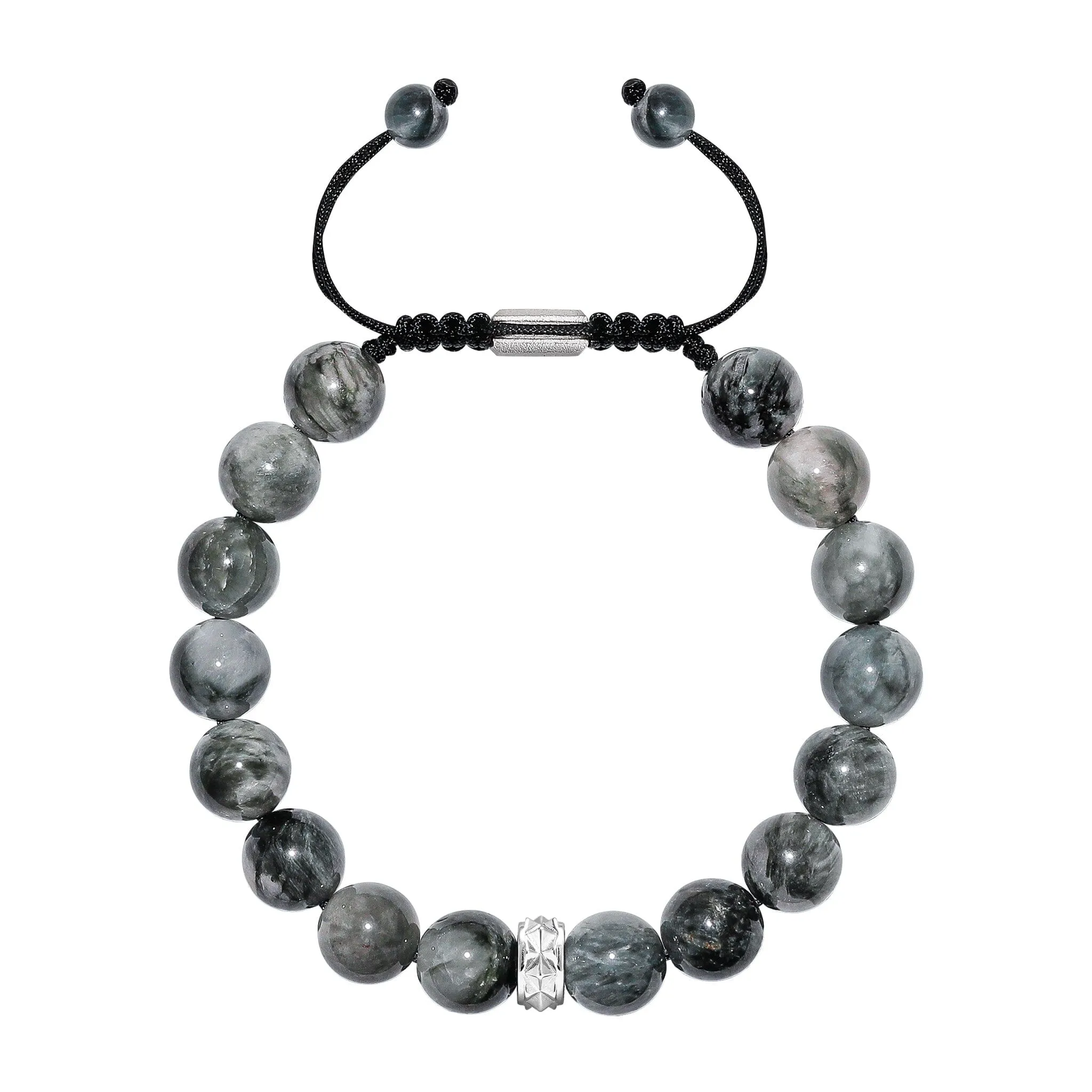Grey Hawk Eye Macrame Bracelet