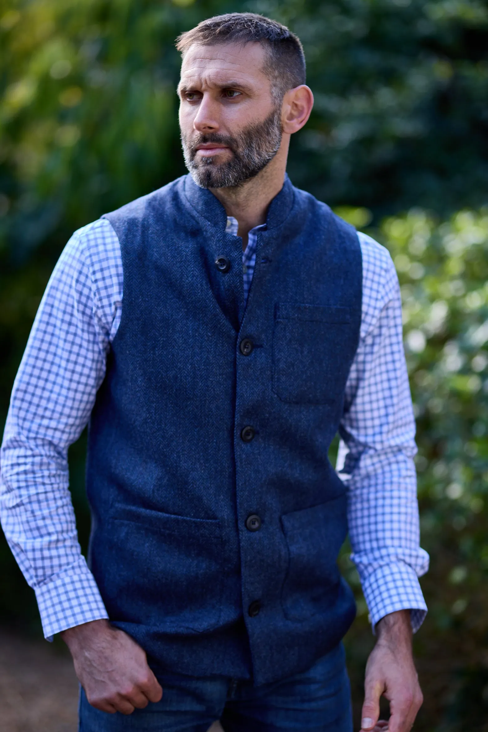 Gun Hill Mens Thorpe Nehru Waistcoat - 4 colours