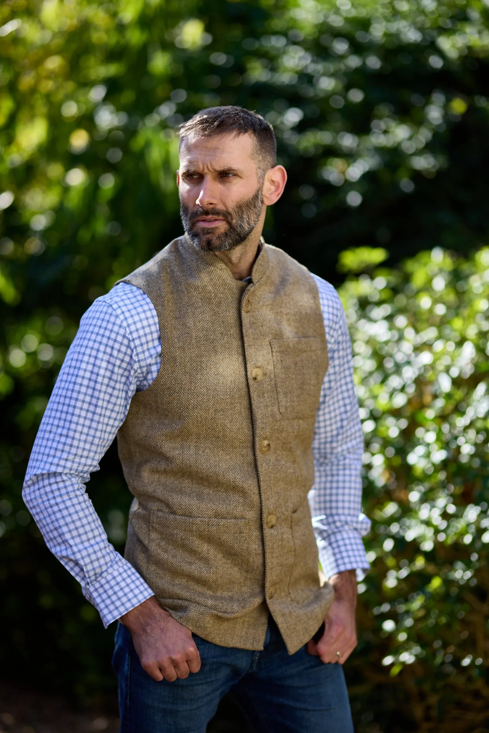 Gun Hill Mens Thorpe Nehru Waistcoat - 4 colours