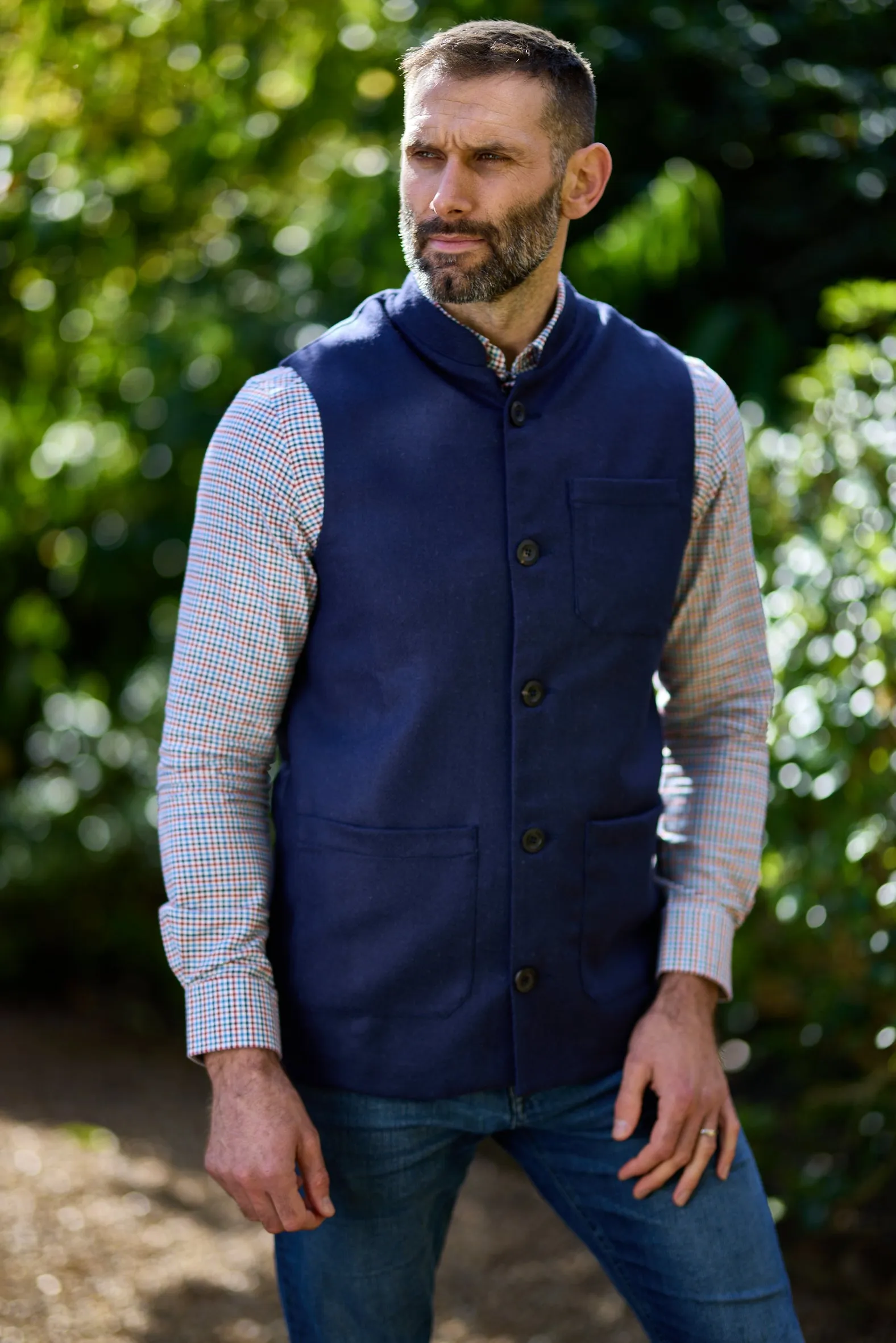 Gun Hill Mens Thorpe Nehru Waistcoat - 4 colours