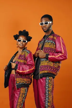 Hajia Purple African Print Bomber Jacket