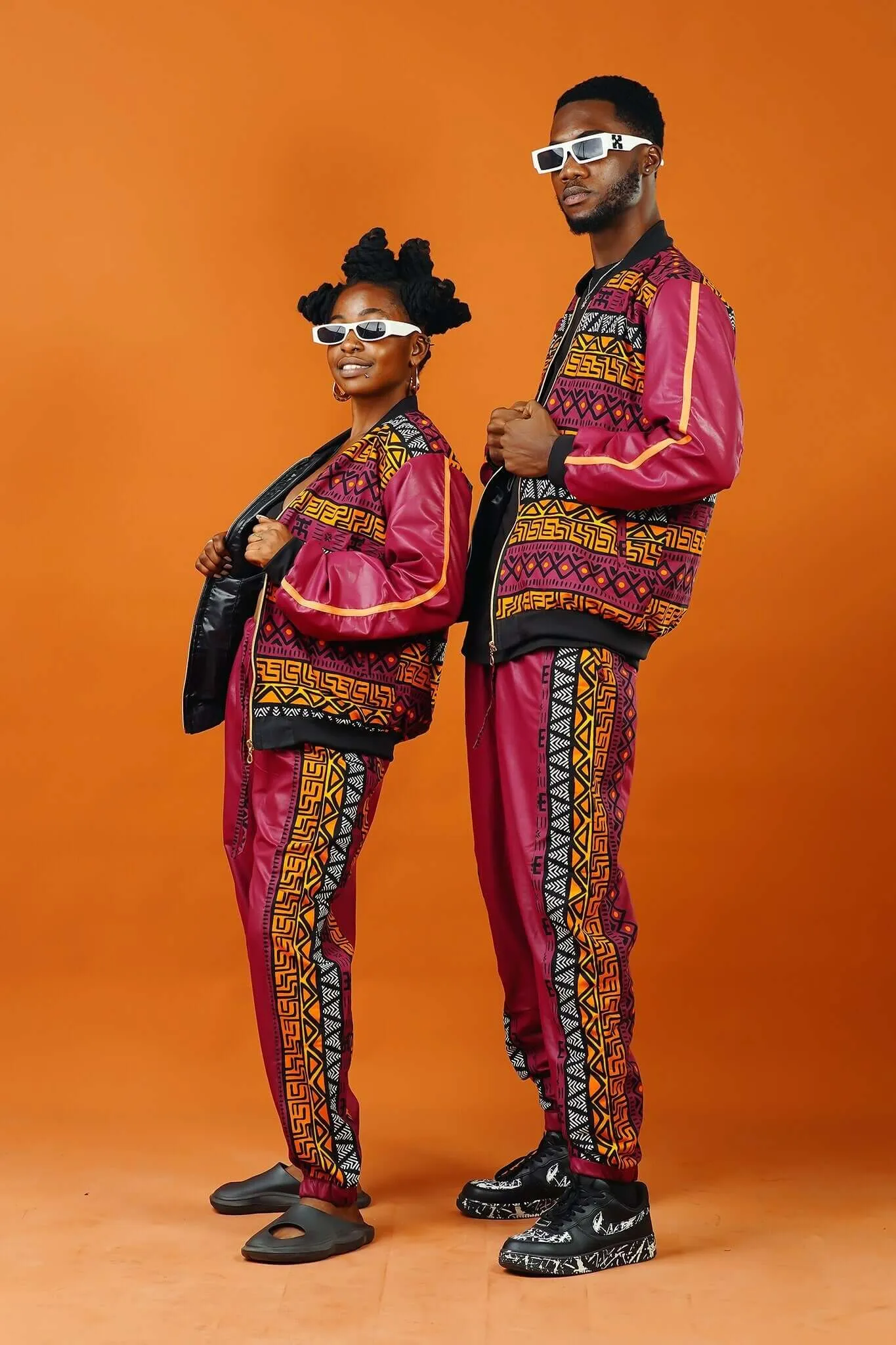 Hajia Purple African Print Bomber Jacket
