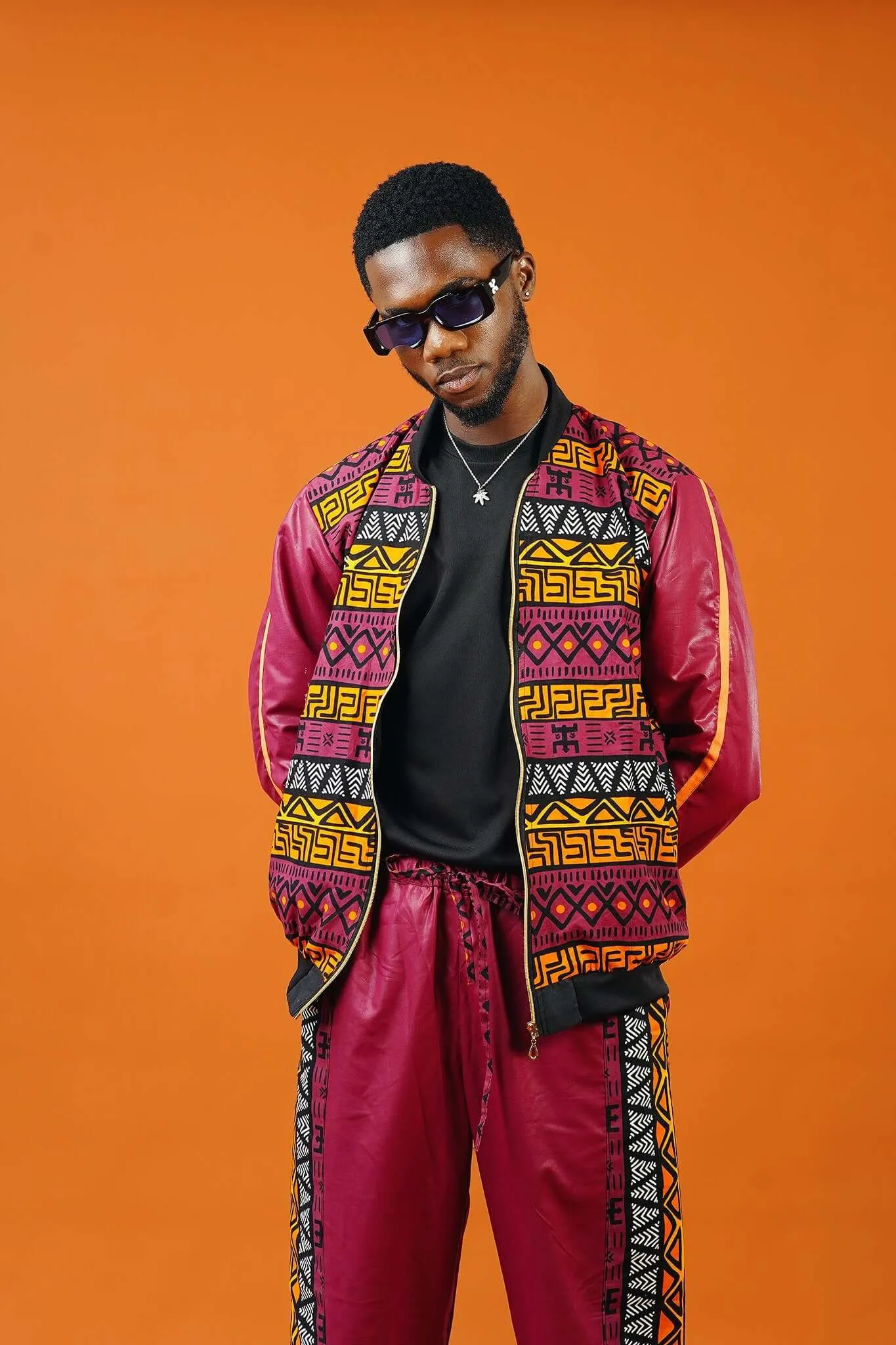 Hajia Purple African Print Bomber Jacket