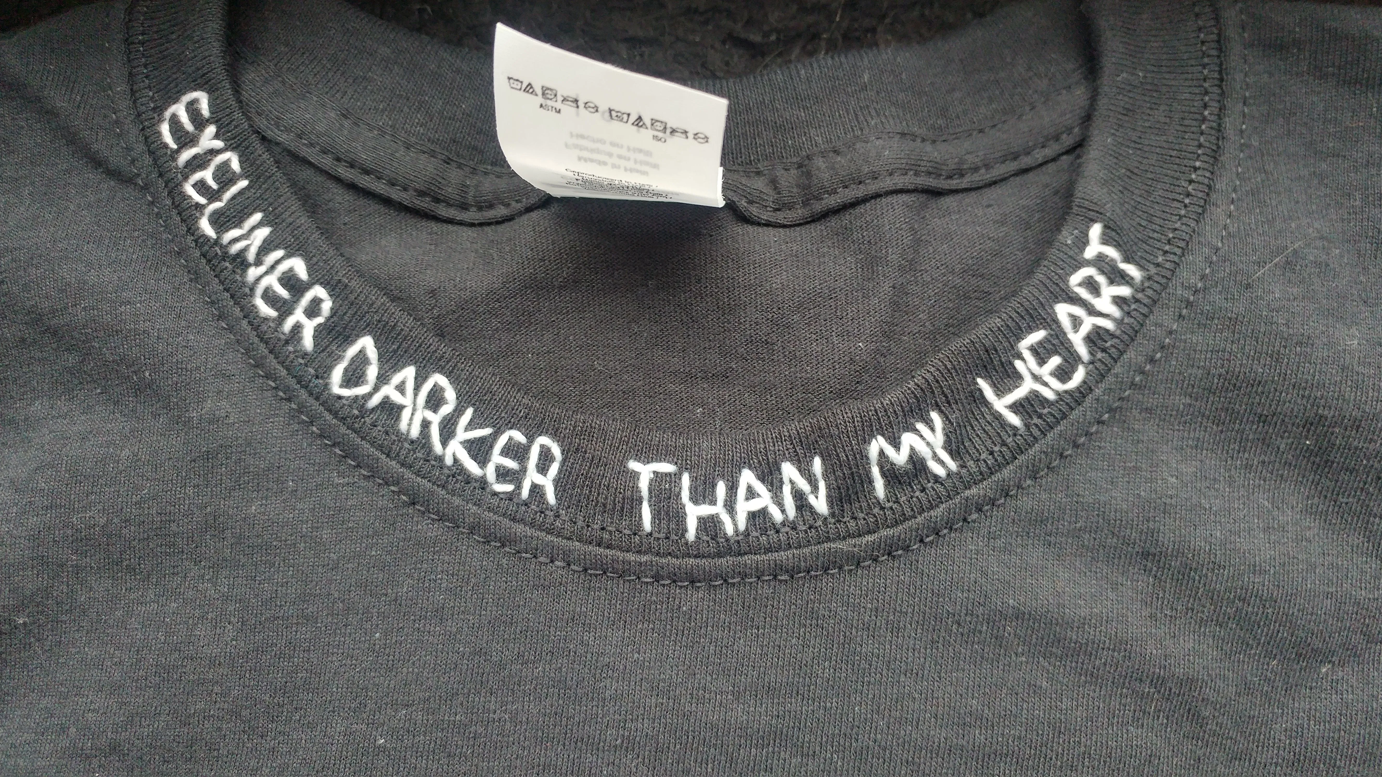 Hand Embroidered Eyeliner Neckline Shirt