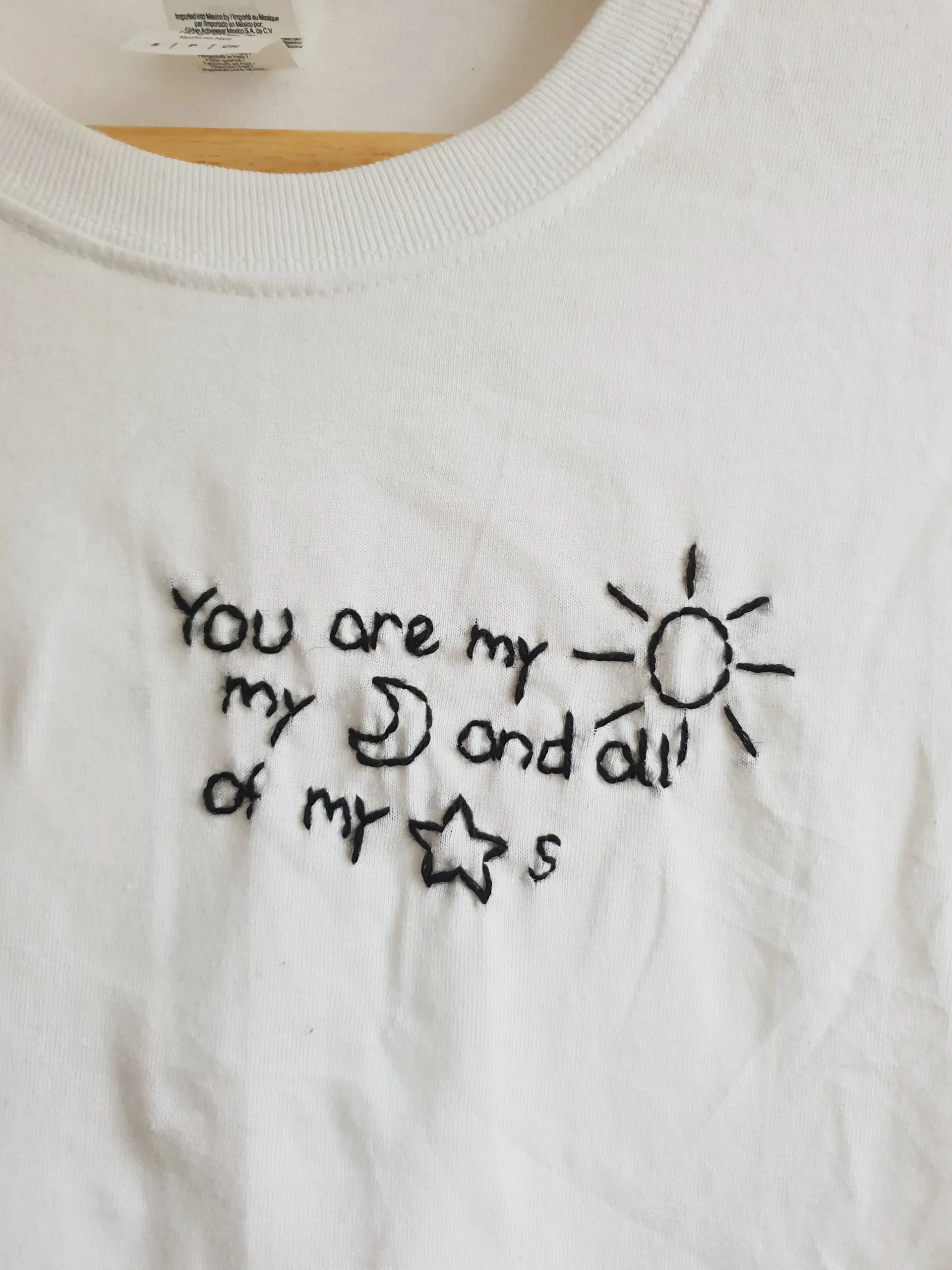 Hand Embroidered Sun, Moon, Stars Shirt