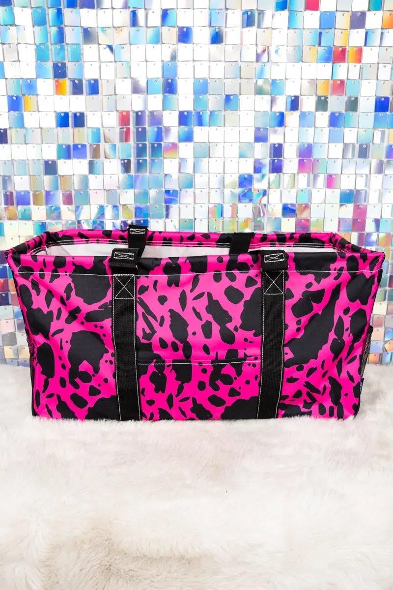 Hot Pink Milkin' It Collapsible Haul-It-All Basket with Mesh Pockets