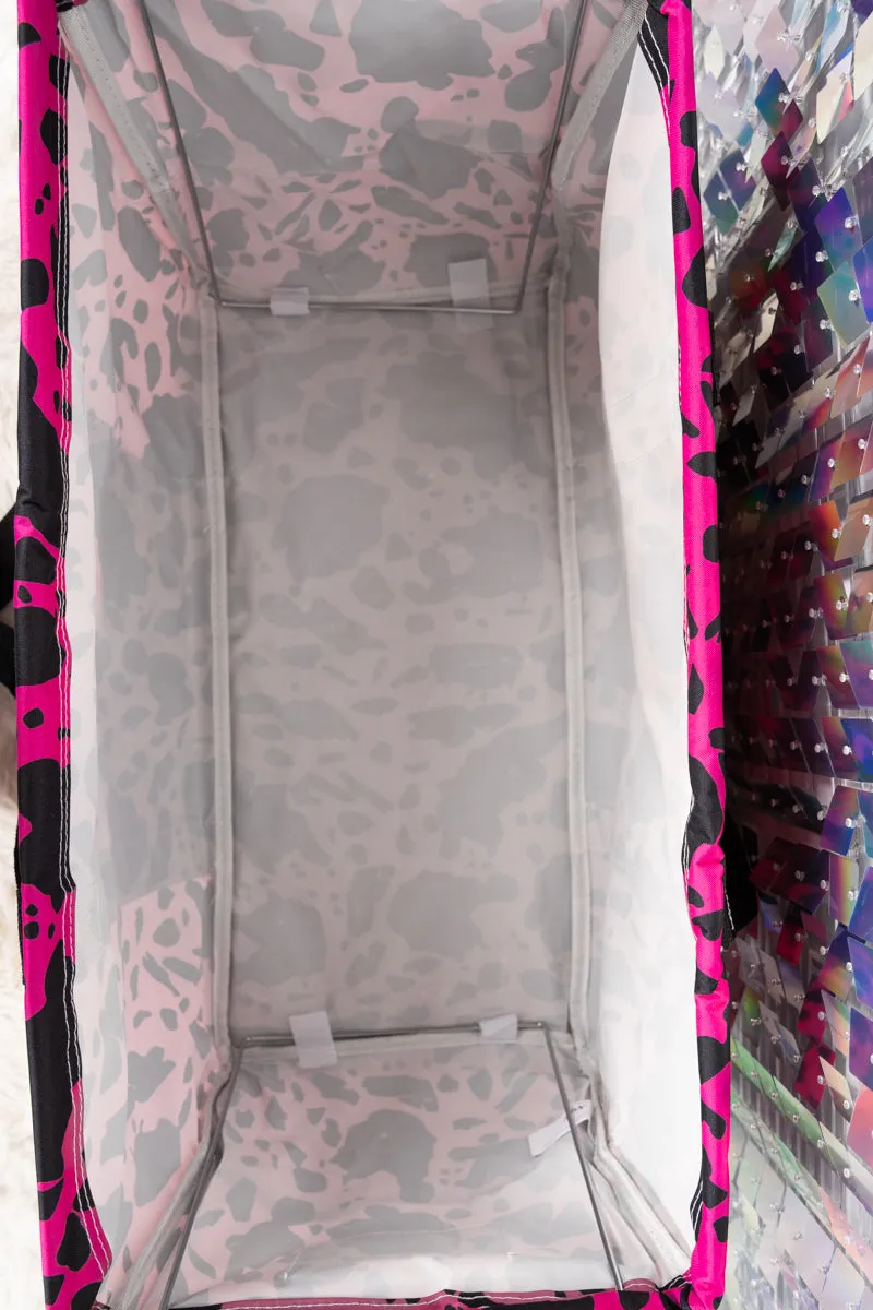 Hot Pink Milkin' It Collapsible Haul-It-All Basket with Mesh Pockets