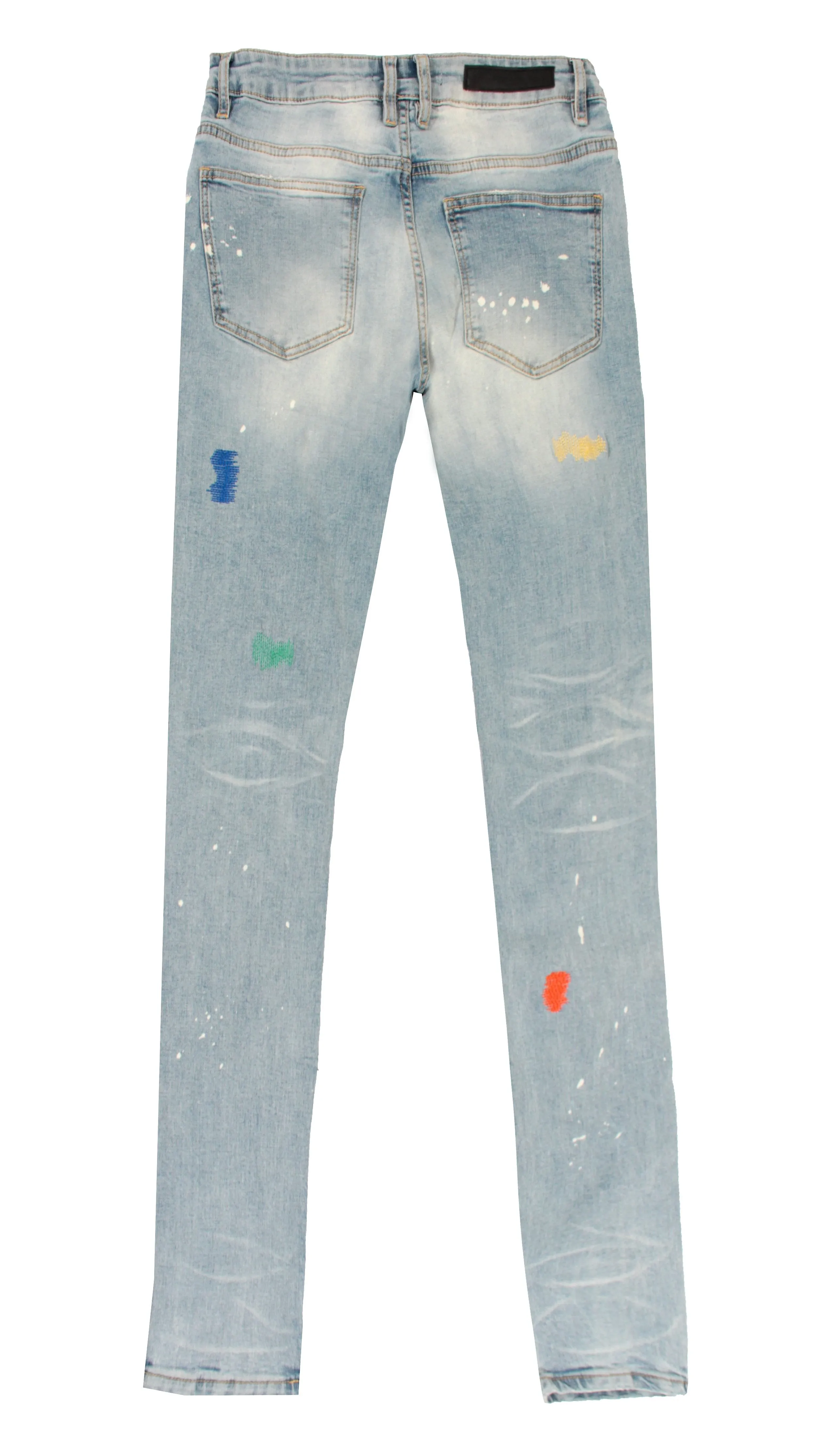 Iris Rip & Repair Denim - Blue Stitched