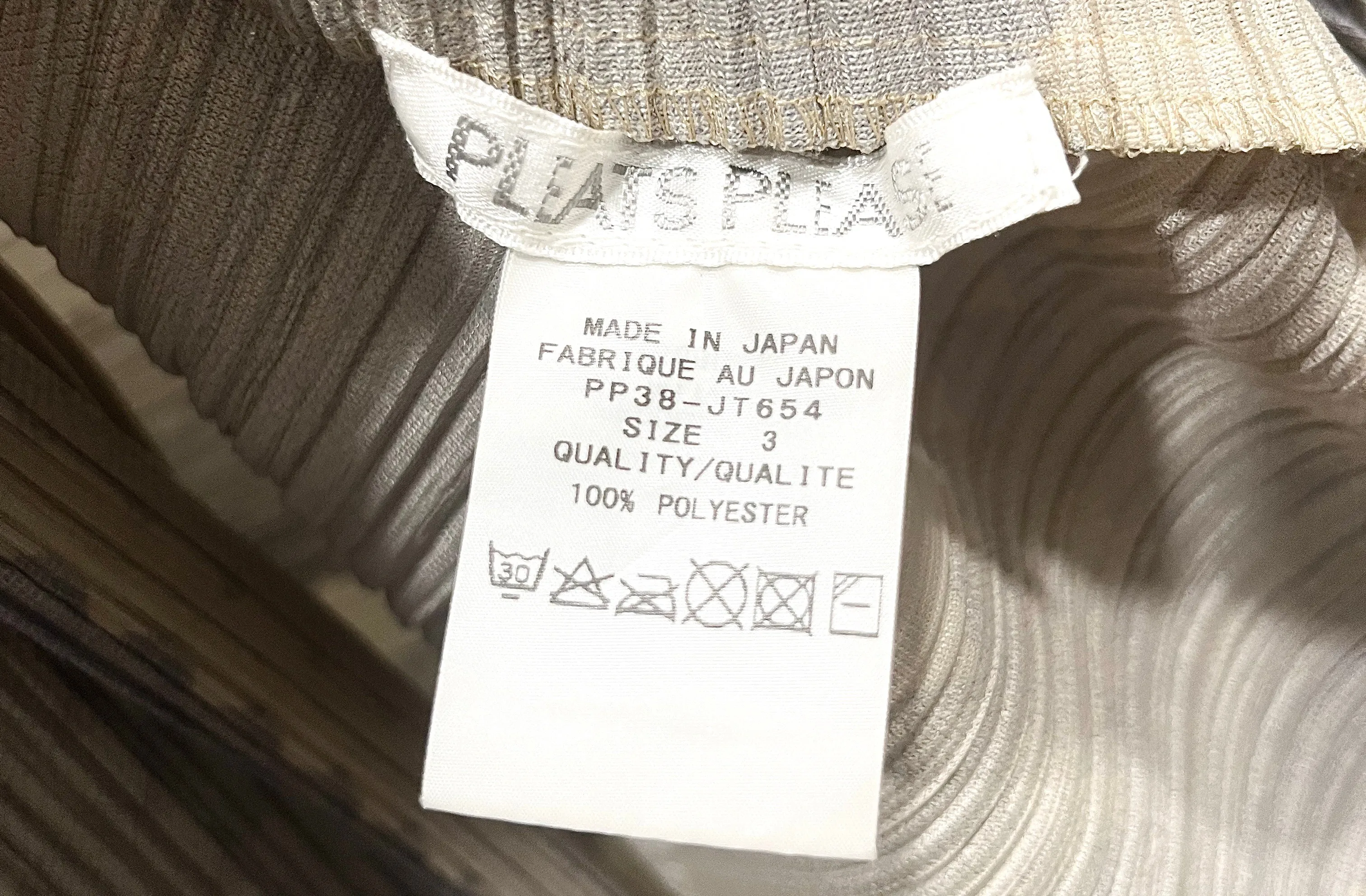Issey Miyake 1990s Pleats Please Striped Earthy Tones Tunic Blouse