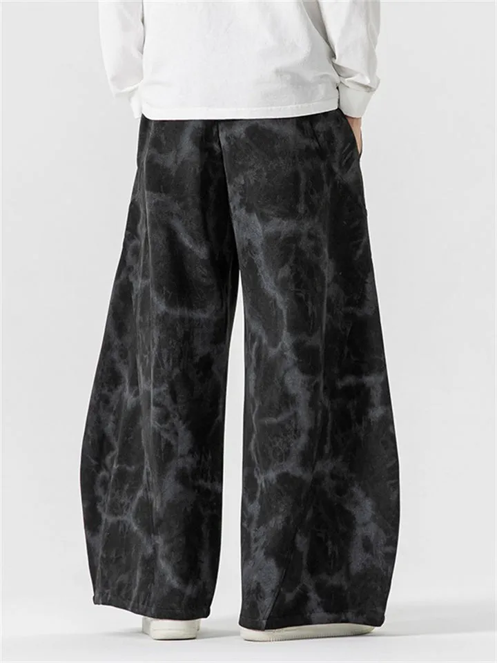 Japanese Style Braided Rope Tie-Dye Oversized Pants for Men