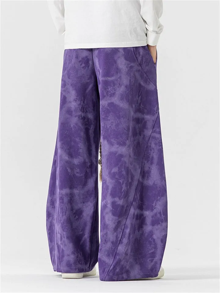 Japanese Style Braided Rope Tie-Dye Oversized Pants for Men